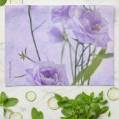 パープルカンパネラフラワーズマクロ キッチンタオル (折り畳み)