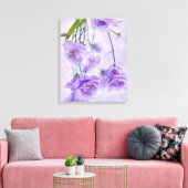 パープルカンパネラフラワーズマクロ キャンバスプリント (インサイチュ (リビング))