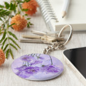 パープルカンパネラフラワーズマクロ キーホルダー (側面)