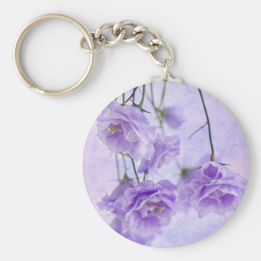 パープルカンパネラフラワーズマクロ キーホルダー (正面)