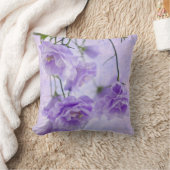 パープルカンパネラフラワーズマクロ クッション (ブランケット)