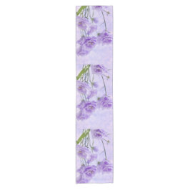 パープルカンパネラフラワーズマクロ ショートテーブルランナー