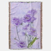パープルカンパネラフラワーズマクロ スローブランケット (正面縦)