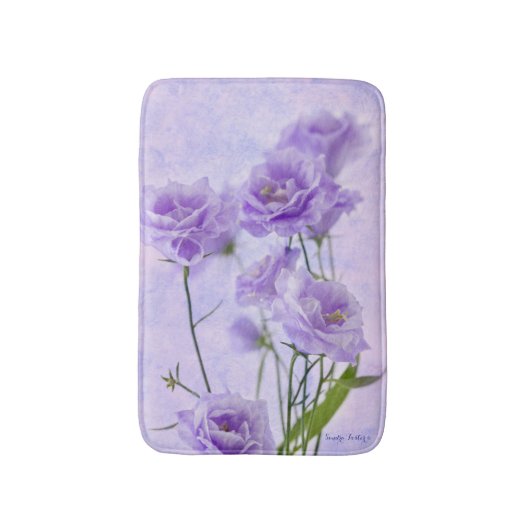 パープルカンパネラフラワーズマクロ バスマット (正面縦)