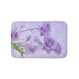 パープルカンパネラフラワーズマクロ バスマット