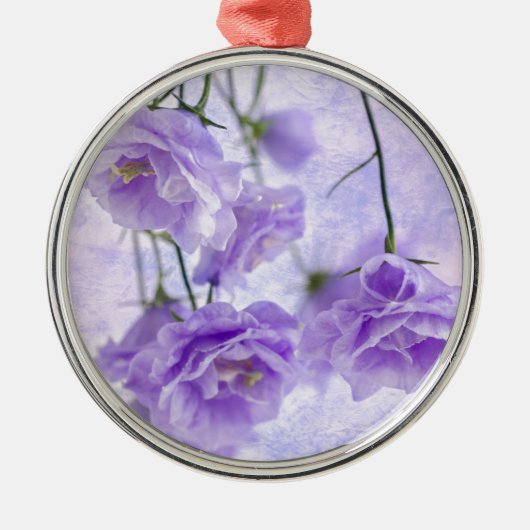パープルカンパネラフラワーズマクロ メタルオーナメント (正面)