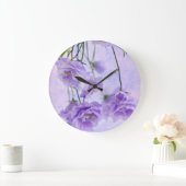パープルカンパネラフラワーズマクロ ラージ壁時計 (ホーム)