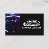 パープルカーサービスのオートディテミニマルィング 名刺 (正面)