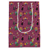 パープルカートゥーンサーカスシームレスパターン抱き枕 ミディアムペーパーバッグ (裏面)