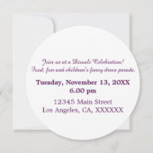 パープルカー白熱［赤熱］光を放つリーつる植物オーナメントハッピーディワリ 招待状 (裏面)