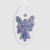 パープルガーディアンジェルアートホリデーペンダントオーナメント オーナメント (正面)