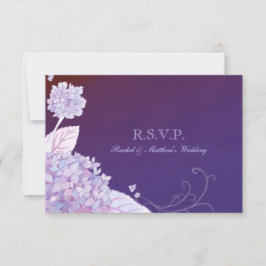 パープルガーデンアジサイ結婚式RSVP 出欠カード