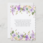 パープルガーデンフローラブライダルシャワーブランチ 招待状 (裏面)