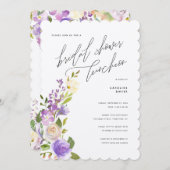 パープルガーデンフローラブライダルシャワールンチョン 招待状 (正面/裏面)