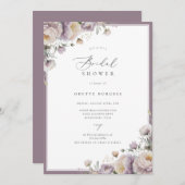 パープルガーデンフローラブライダルシャワー 招待状 (正面/裏面)
