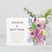 パープルガーデンフローラミニマシンプルリスト結婚ズ 招待状 (スタンド正面)