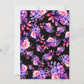 パープルガーデンフローラ卒業パーティブラック 招待状 (裏面)
