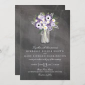 パープルガーデンメイソンジャールシャルボード | 結婚s 招待状 (正面/裏面)