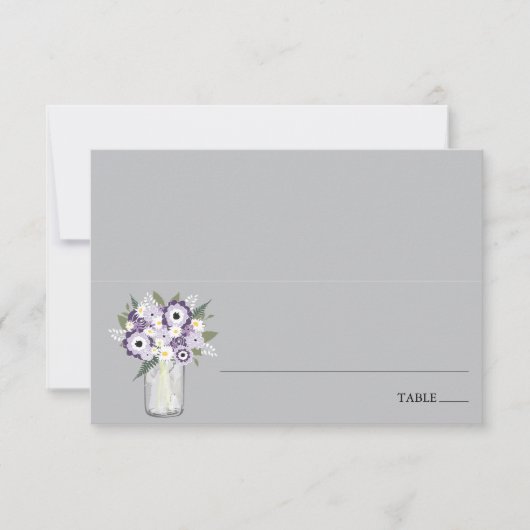 パープルガーデンメイソンジャー |エスコート座席表 招待状 (正面)