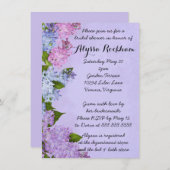 パープルガーデン薄紫フラワーズブライダルシャワー 招待状 (正面/裏面)