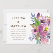 パープルガーデン フラワーミニマル シンプルウェディング 招待状 (正面)