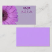 パープルガーベラデイジーアドバイスのための花嫁 アドバイスカード (正面/裏面)