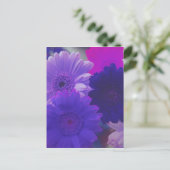 パープルガーベラデイジーフラワーフォトアートポストカード ポストカード (スタンド正面)