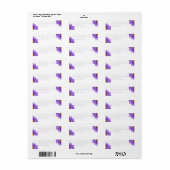 パープルガーベラデイジー差出人住所ラベル ラベル (フルシート)