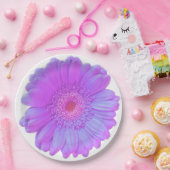 パープルガーベラデイジー ペーパープレート (パーティー)