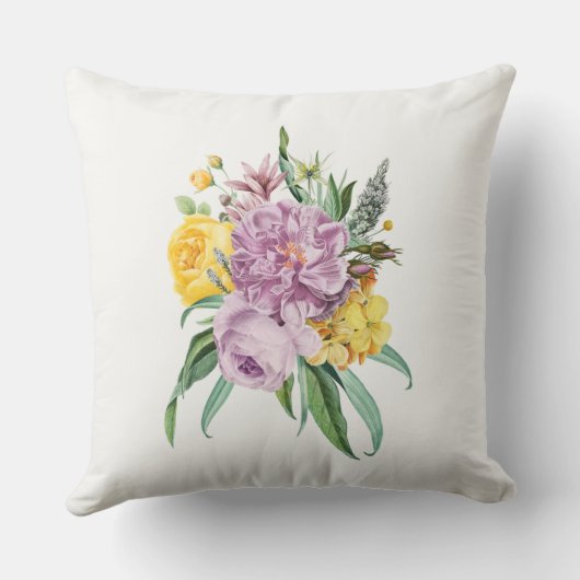 パープルガーリーイエローシックフローラ クッション (裏面)