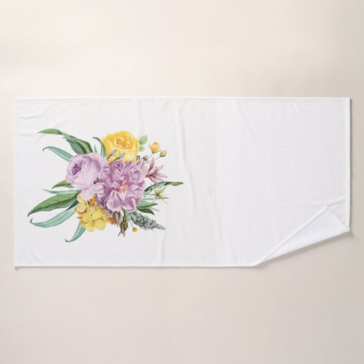 パープルガーリーイエローシックフローラ バスタオルセット (バスタオル)