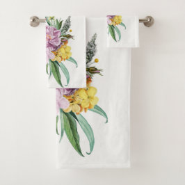 パープルガーリーイエローシックフローラ バスタオルセット