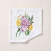 パープルガーリーイエローシックフローラ バスタオルセット (ウォッシュタオル)