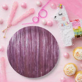 パープルガーリーグラムティンゼルストライプズ ペーパープレート (パーティー)