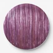 パープルガーリーグラムティンゼルストライプズ ペーパープレート (正面)
