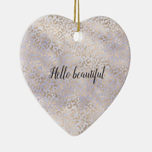 パープルガーリーグラム金ゴールドヒョウ印刷ウォーターカラー セラミックオーナメント (右)