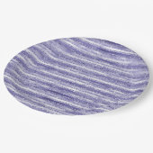 パープルガーリーグリッターグラムストライプズ ペーパープレート (アングル)