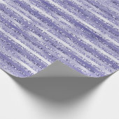 パープルガーリーグリッターグラムストライプ ラッピングペーパー (角)