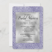 パープルガーリーグリッターグリッツレオパード印刷 招待状 (正面)