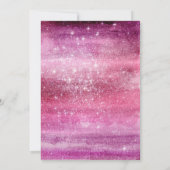 パープルガーリーグリッタースパークルスウィート16誕生日 招待状 (裏面)