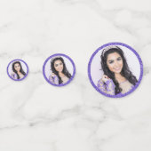 パープルガーリーグリッターモノグラム写真 コンフェッティ (正面)