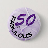 パープルガーリーグリッター50と素晴らしいタイポグラフィ 缶バッジ (正面)