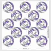 パープルガーリーグレイのバレカスタムレーボールプレイヤー名 シール (シート)