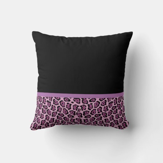 パープルガーリージャガープリントかわいい弓と名前 クッション (裏面)