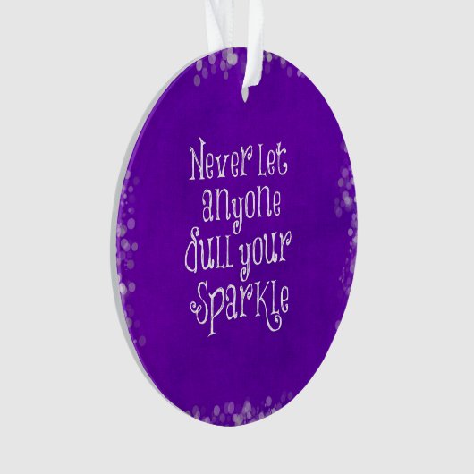 パープルガーリース感動的・スパークル引用文 オーナメント (正面)