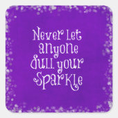 パープルガーリース感動的・スパークル引用文 スクエアシール (正面)