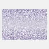 パープルガーリードットハートグリッターグリッツ ラッピングペーパーシート (正面3)
