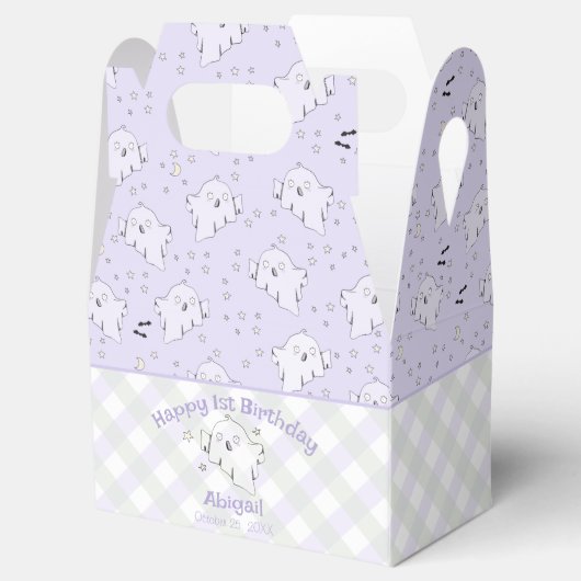 パープルガーリーハッピーファースト誕生日ハロウィーン フェイバーボックス (オープン)