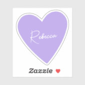 パープルガーリーハートシール（名前付き） シール (シート)