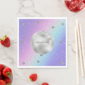 パープルガーリーピンクアクアシルバーマーメイドグリッター スタンダードランチョンナプキン (インサイチュ)